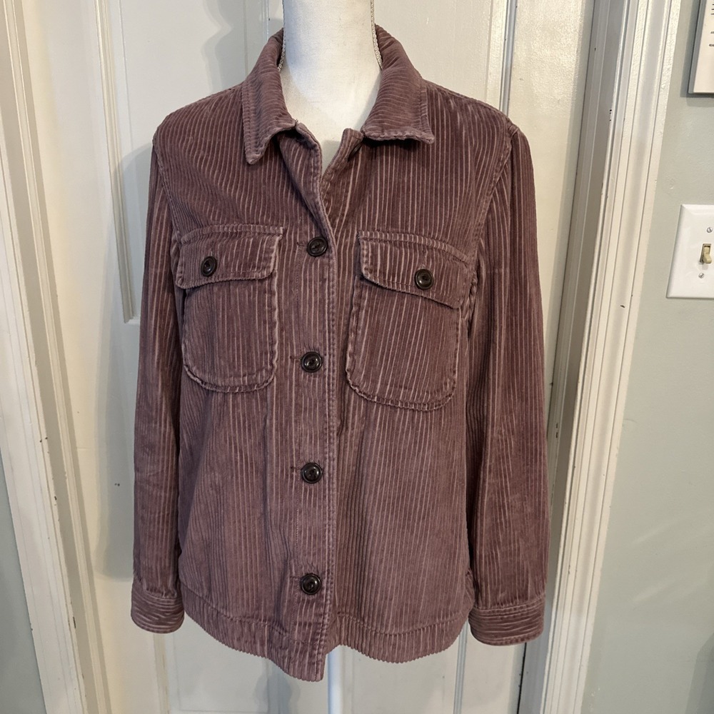 L.L. Bean Women's Signature Wide-Wale Corduroy Shirt Jacket Dusty Rose Medium